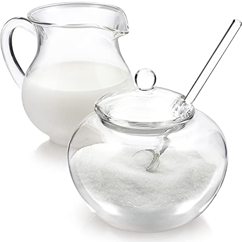Teabloom Stain-free & Odor-free Borosilicate Glass Sugar and Creamer Set