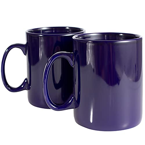 30oz Super Large Ceramic Coffee Mugs Large Handles Set of two (Cobalto).
