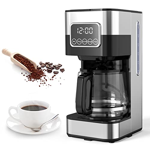 10-Cup Programmable Maker: Automatic Drip Maker with Timer, Auto Shut Off, Good Anti-Drip System, Quick Brew, Maintain-warm Plate, Electrical Filter Machine with Pot.