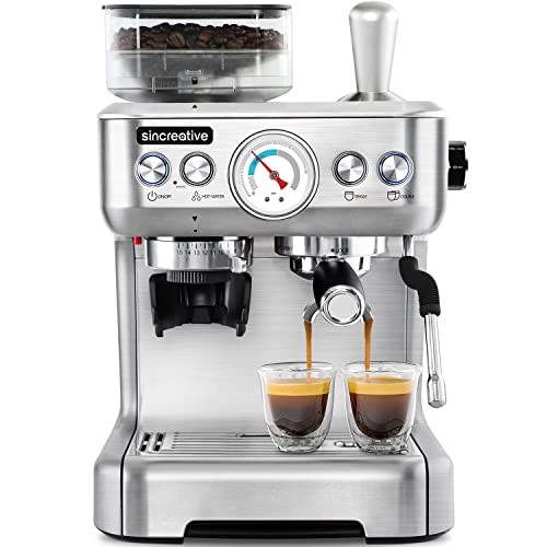 Espresso Machine with Grinder and Milk Frother