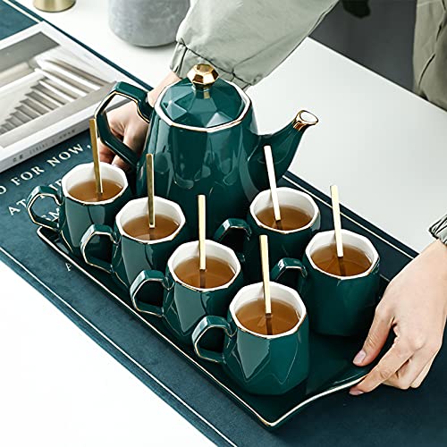 Diamond Green Design Coffee Cup Set