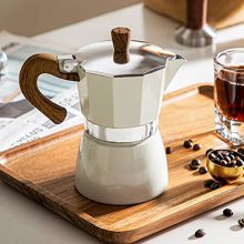 Coffee Pot, Moka Pot Italian Coffee Maker, 3 cup/5 OZ Stovetop Espresso Maker for Fuel or Electrical Ceramic Stovetop Tenting Handbook Cuban Coffee Percolator for Cappuccino or Latte.