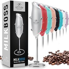Milk Boss Metallic Blue Handheld Foam Maker - Elevate Your Coffee Game