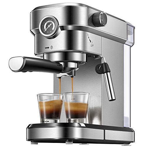 Get Barista-Quality Espresso at Home with the Ultimate 15 Bar Fast Heating Espresso Machine - Milk Frother Wand for Cappuccinos, Large 37oz Water Tank, and Automatic Latte Maker with Compact Design.
