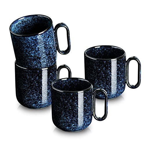 Ceramic Coffee Mug Set - 18 Ounce Large Stoneware Mugs for Men and Women
