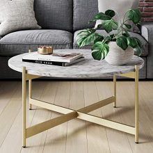 Faux White Marble Round Table - A Glamorous Centerpiece