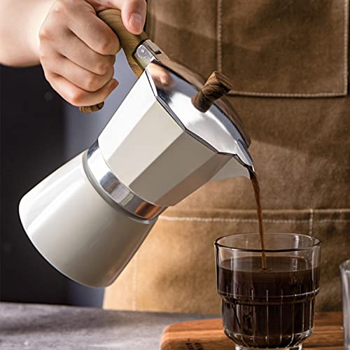 Coffee Pot, Moka Pot Italian Coffee Maker, 6 cup/10 OZ Stovetop Espresso Maker for Gas or Electric Ceramic Stovetop Tenting Handbook Cuban Coffee Percolator for Cappuccino or Latte.
