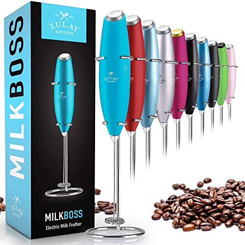 The Milk Boss Matte Sky Blue Handheld Foam Maker - Perfect for Espresso, Cappuccinos, Frappes, Matcha and Hot Chocolate