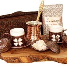 Copper Espresso Turkish Set Maker and Serving for 2
