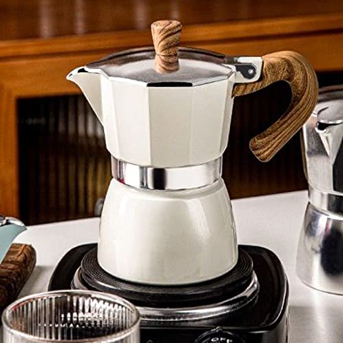 Coffee Pot, Moka Pot Italian Coffee Maker 3 cup/5 OZ Stovetop Espresso Maker for Gas or Electric Ceramic Stovetop Camping Manual Cuban Coffee Percolator for Cappuccino or Latte.