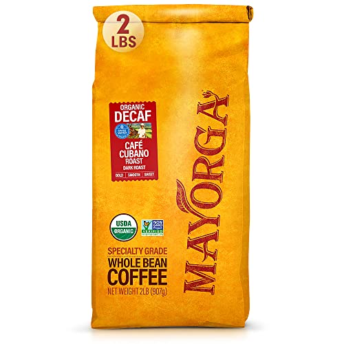 Decaf Darkish Roast Coffee, 2 lb bag - Swiss Water Decaffeinated Café Cubano Coffee Roast - 100% Arabica Entire Coffee Beans - Smoothest Natural Coffee - Specialty Grade, Non-GMO, Direct Commerce. 