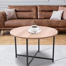 Modern Round Coffee Table for Small Spaces - 23.6 inches, White Oak