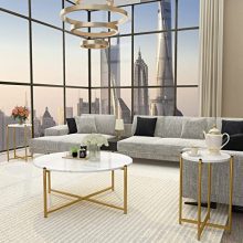 Perfect Faux Marble Coffee Table Set