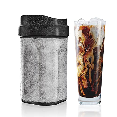Wirsh Instant Beverage Chiller - 13oz Iced Coffee and Wine Maker with Lid, Perfect for Cocktails, Juice, Tea, and More in Just One Minute, Patented Design.