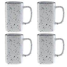 18-Ounce Tall Campfire Ceramic Mug Set of 4 (White).