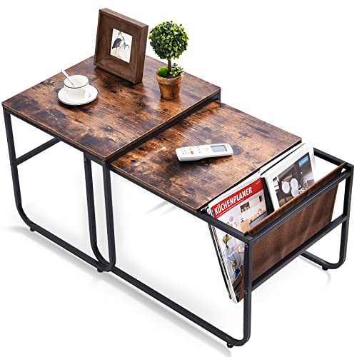 Rustic Wood Nesting Coffee Table Set