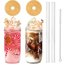 Christmas Mug with Lid and Straw for a Fancy Coffee