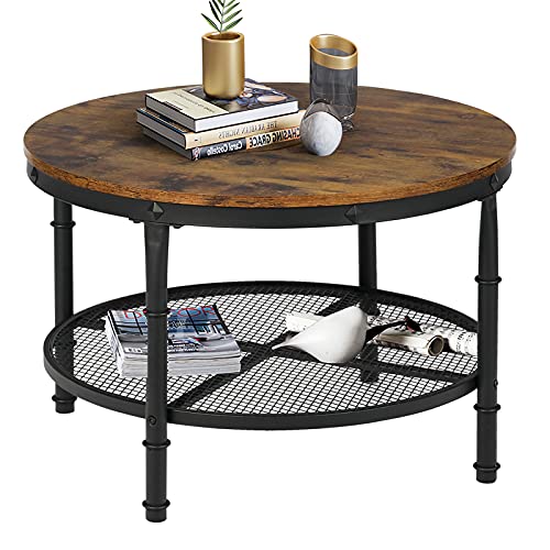 STHOUYN Small Round Coffee Table with Storage