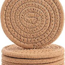Round Woven 6 Pcs Coasters for Coffee