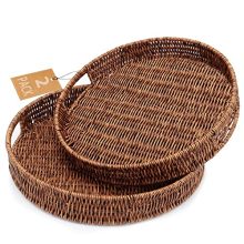 Rustic Rattan Serving Trays: The Perfect Breakfast Butler