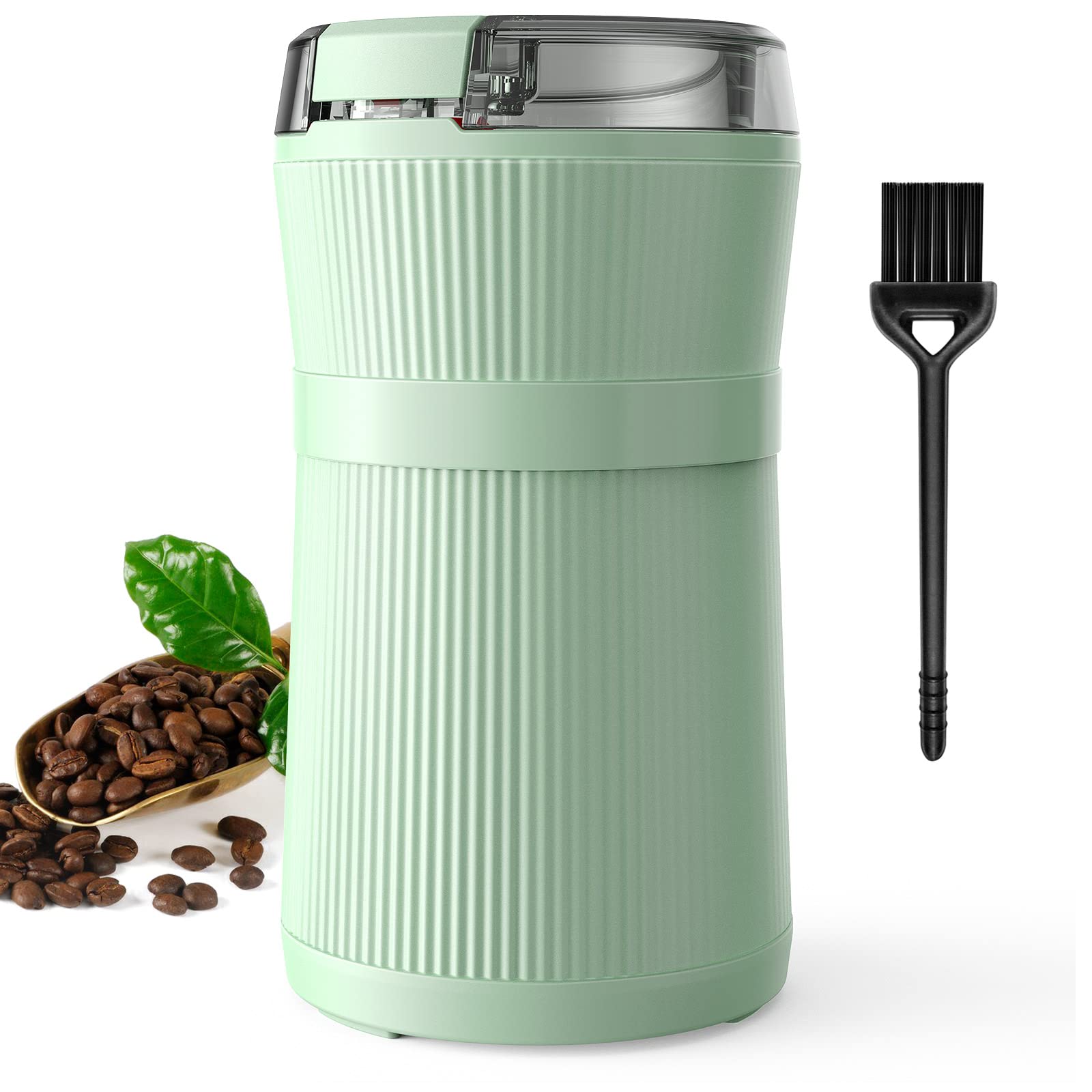 Quiet Electric Coffee Grinder with One-Touch Control,
