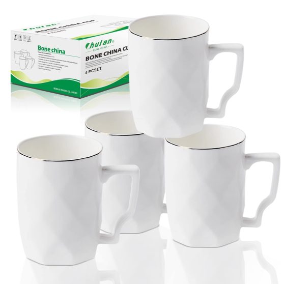 Fine Bone China Coffee Cups Set