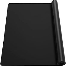 31.6x23.5 Inch Large Silicone Kitchen Counter Mat, 2MM Thick Warmth Resistant Countertop Protector, Silicone Mat Below Air Fryer, Toaster Oven, Microwave, Espresso Maker, Reducing Board, Drill, Black.