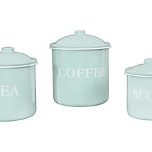 Charming Mint Green Metal Canister Set: Preserve and Display Your Essentials