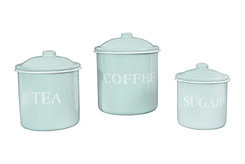 Charming Mint Green Metal Canister Set: Preserve and Display Your Essentials