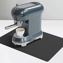 Coffee Maker Mat for Countertops, Coffee Bar Decor, Large Coffee Machine Pads, Absorbent, Washable, Reversible Microfiber Dish Drying Mat for Kitchen Equipment, Underneath Small Equipment Mats 19x13in(Black).