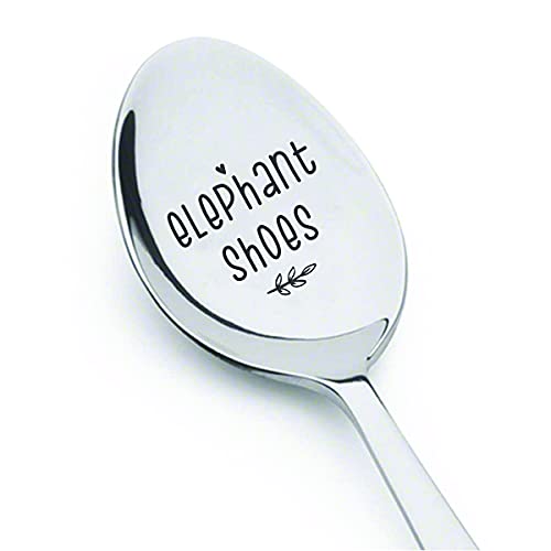  | Elephant Shoes Spoon - Engraved Love You Gift for Coffee and Tea Lovers