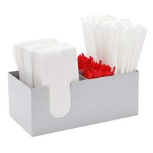 Mind Reader Stainless Steel Multi-Section Organizer - 5 Compartments for Utensils, Napkins, Straws, Condiments and More!