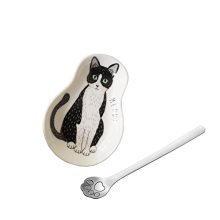Coffee Station with Cute Cat Coffee Spoon Rests