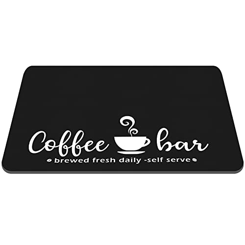Coffee Bar Mat 24" x 16" Hide Stain Rubber Backed Absorbent Dish Drying Mat Coffee Bar Accessories Fit Under Coffee Maker Coffee Machine Decor for Coffee Pot Coffee Bar Accessories (Elegant Fashion).