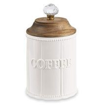 Mud Pie Circa Door Knob Coffee Canister, Wood - Elevate Your Coffee Experience