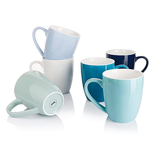 Sip Your Favorite Hot Beverages in Style with a Set of 6 Multicolored Porcelain Mugs - Perfect for Espresso, Tea, Mocha, and More!