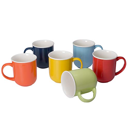 6 Piece 13-Ounce Set with 6 Assorted Colors Espresso, Tea, Cocoa and Mulled Drinks (Multicolour, 6).