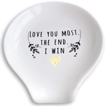Gifts for Mom from Daughter, Coffee Spoon Rest for Mom Birthday Gifts - Love You Most the End I Win Mini Coffee Spoon Holder.