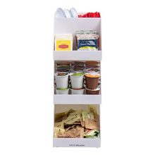 Thoughts Reader Acrylic 3-Tier Coffee Condiment Organizer, White.