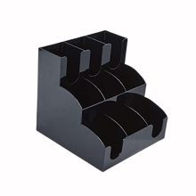 Mind Reader 9 Compartment Coffee Condiment and Accessories Organizer, Black.