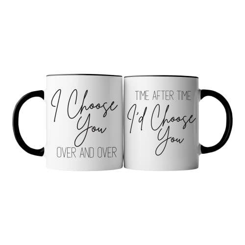 Toast Your Love with Our Celebrimo 'I Choose You' Mr. and Mrs. Coffee Mugs Set - Perfect Anniversary Gift for Husband and Wife, Engaged or Newlywed Couples!