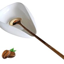 Coffee Spoon Relaxation and Spoon, Ceramic Coffee Spoon Holder, Small Spoon Relaxation for Coffee Stirrers, Teaspoon, Bar Spoon, Coffee Bar Equipment, Coffee Station Décor (Gold spoon+Spoon relaxation).