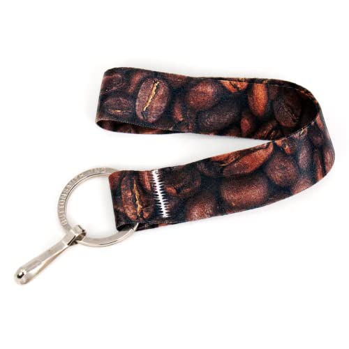 Stay Caffeinated and Stylish with Buttonsmith Coffee Beans Wristlet Key Chain Lanyard - Made in the USA