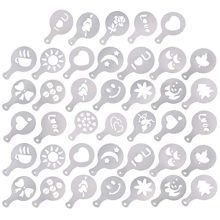 CKANDAY 40 Pcs Coffee Decorating Stencils - 3 Pack Foam Latte Art Barista Template