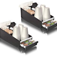2-Pack Black Condiment Organizer with K-Cup Single Serve Coffee Pod Drawer by Mind Reader.