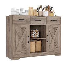 HOSTACK Modern Farmhouse Buffet Cabinet - Ash Grey