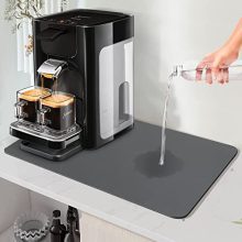 SOSMAR Coffee Mat - 12''x 20'' Absorbent Dish Drying Mat, Coffee Bar Mat, Coffee Maker Mat for Countertop