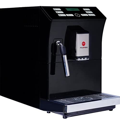 Upgrade Your Coffee Game with a Renewed Super Automatic Espresso Machine - Bean and Powder Compatible with Touch Screen and Manual Steam Wand - Black Edition