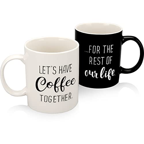 Share the Love with Our Couple Coffee Mugs - Perfect Engagement, Wedding, Anniversary or Birthday Gift for Mr. and Mrs.!