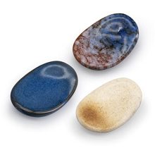 Keep Your Kitchen Tidy with Heat-Resistant Ceramic Spoon Rests - Set of 3 Ellipse-shaped Holders for Stove Top and Countertop, Dishwasher Safe and Stylish Kitchen Decor.
